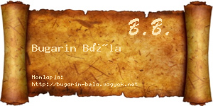 Bugarin Béla névjegykártya