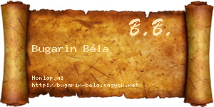 Bugarin Béla névjegykártya