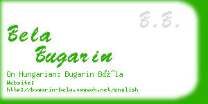 bela bugarin business card